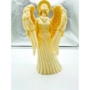 Vintage Angel Lighted Figurine Statue Halo Wings Religious Decor Works Great